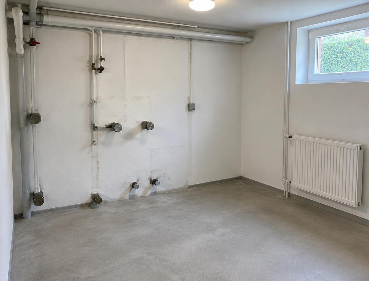 Detalje fra en færdig installation: nedtagning af gas- eller oliefyr